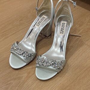Badgley Mischka Glittering Silver Heels